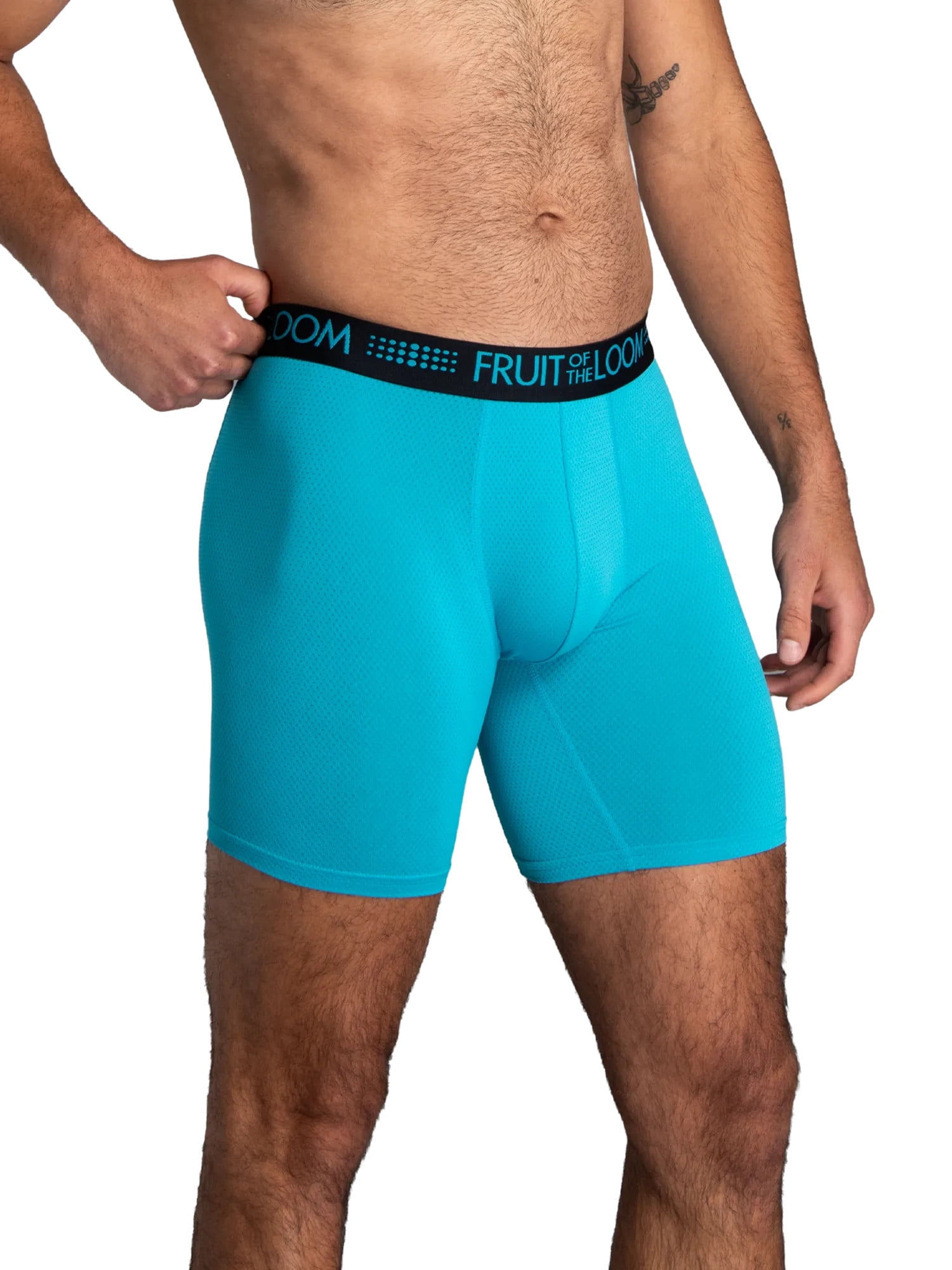 Fruit of the Loom Men's Breathable Micro-Mesh Long Leg Boxer Briefs, 3-Pack