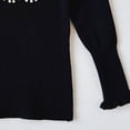 thumbnail image 5 of WAVSUF Kids Girls Knitted Sweater, Ruffle Mock Neck Long Sleeve Soft Comfort Winter Base Casual Undershirts Black 2, 5 of 6