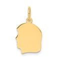 thumbnail image 1 of 14K Yellow Gold Plain Small .018 Gauge Facing Left Engravable Girl Head Charm, 1 of 2