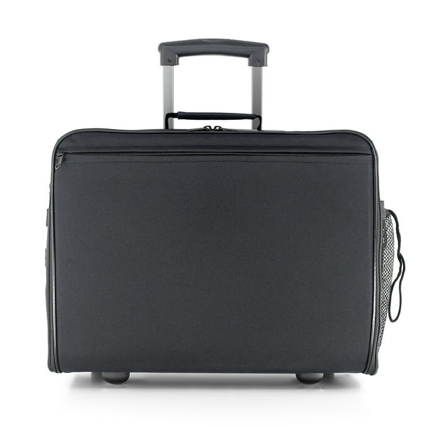 17.5" Foldable Laptop Carryon Briefcase On Wheels, Under the Seat Personal Item Suitcase