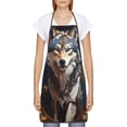 thumbnail image 2 of Zufioo Oil Painting Tribal Wolf Print Tie-up Apron, Unisex Kitchen Apron - Oil-proof, Stain-proof and Waterproof, Suitable for Restaurants and Service Industries-One Size, 2 of 9