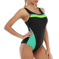 thumbnail image 3 of Women‘s Sport One Piece Swimsuit Push Up Monokini Tummy Control Color Block Swimwear Bathing Suits, 3 of 4