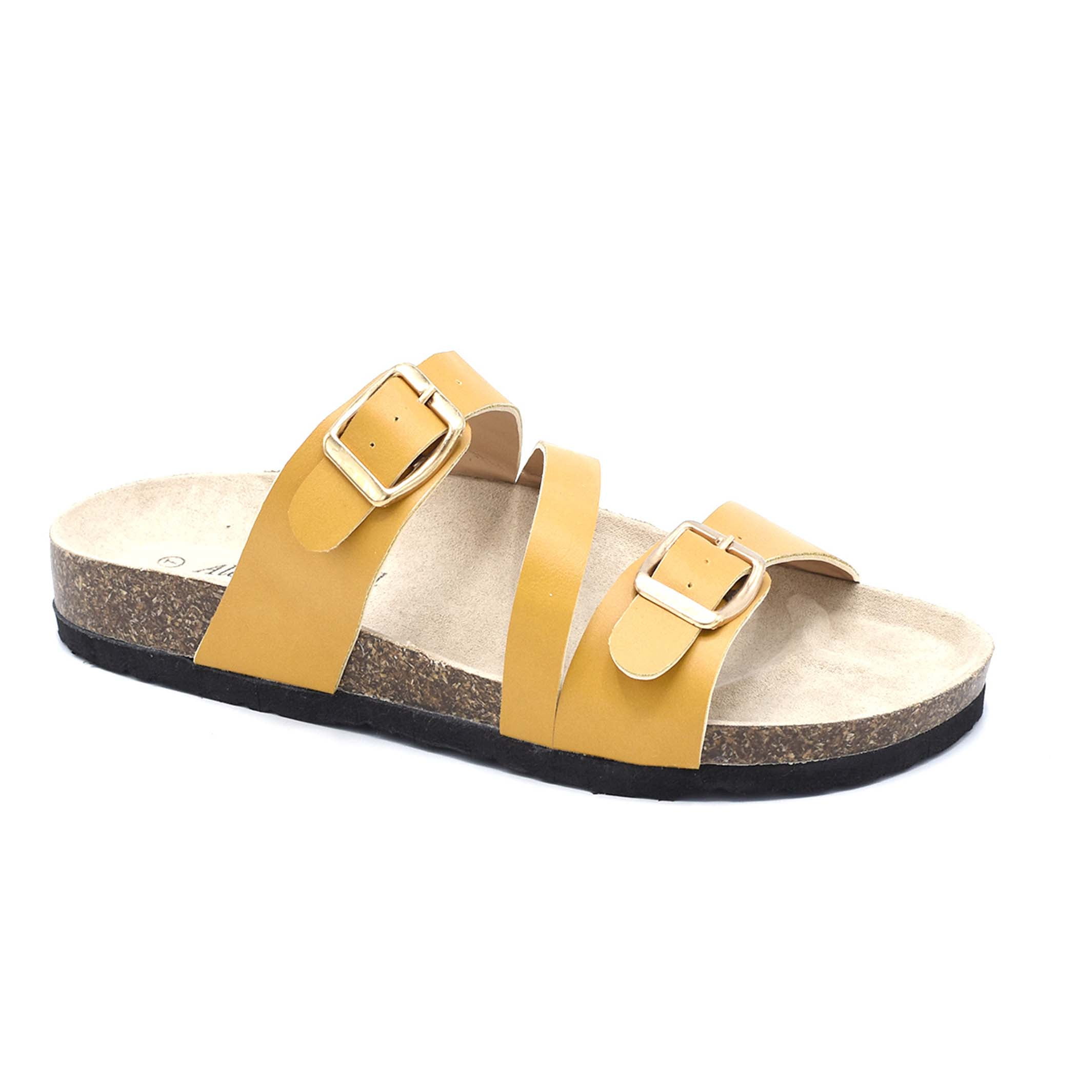 women's casual buckle straps sandals flip flop platform footbed sandals