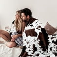 thumbnail image 2 of Cow Print Blanket Flannel Fleece Twin Size Blankets and Throws Fuzzy Lightweight Warm Cozy Black Cow Blankets Soft Microfiber Couch Sofa Throw Blanket Gift for Adults All Seasons 60" x 80", 2 of 6