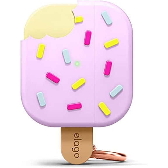 elago Ice Cream Case Compatible with AirPods 3rd Generation Case - Compatible with AirPods 3 Case Cover, Carabiner Included, Supports Wireless Charging, Shock Resistant, Full Protection (Blueberry)