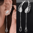 thumbnail image 2 of Aretes Alas De Angel Y Perla Cruzado Arete Trepador Malubero Malu1856, 2 of 3