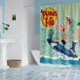 thumbnail image 4 of Cartoon For Phineas and Ferb Themed Shower Curtain for Bathroom Decor,Durable Waterproof Polyester Fabric,72x72 Inch with 12 Pack Hooks Washable Curtain Set, 4 of 5