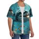 thumbnail image 2 of Balery Realistic Ocean Shark Camisa Casual de Manga Corta con Botones para Hombre, Texturizada, Estilo Cubano, para Playa, Verano-Medium, 2 of 5