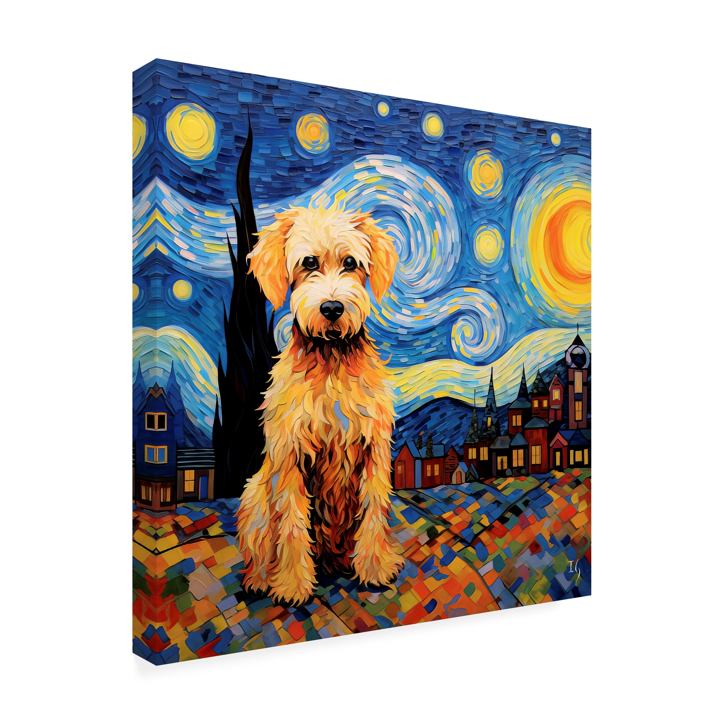 Canvas Wall Art - Ivan Guaderrama 'Starry Night Watch' Wall Art for Living Room, Bedroom, or Office DÃ©cor by Trademark Fine Art - 18 x 18 Inches