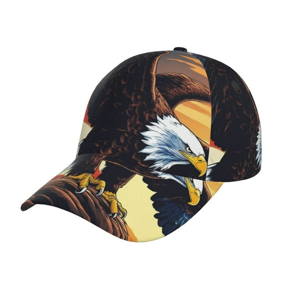 Usa Flag Eagle Flying Men Women Baseball Cap, Ajustable Snapback Golf Dad Hat Visor Hats Curve Brim Sport Workouts Golf Caps