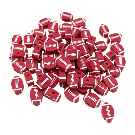 Zeiwohndc 200pcs Rugby Football Shaped Clay Beads For DIY Jewelry And Crafts