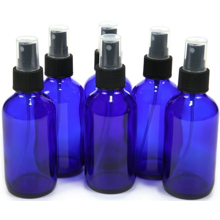 - Vivalpex, 6 Cobalt Blue 4 oz Glass Bottles with Fine Mist Sprayers