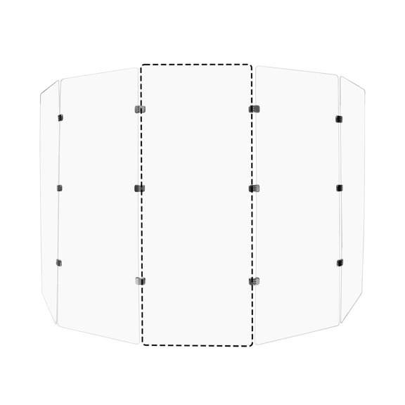 PENNZONI Sinlge Panel Acrylic Drum Shield w/ Chrome Hinges, 5.5ft Drum Screen