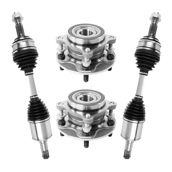 AutoShack Front CV Axle Shaft Left & Right   Wheel Hub Bearing Assemblies with ABS Replacement for 2007-2018 Toyota Tundra 2008-2018 Toyota Sequoia 4-PC Kit