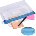thumbnail image 2 of ParentZipper Pouch, 4 Packs Durable Letter Size Waterproof Mesh File Bag, Document Organizer - Blue, 2 of 6