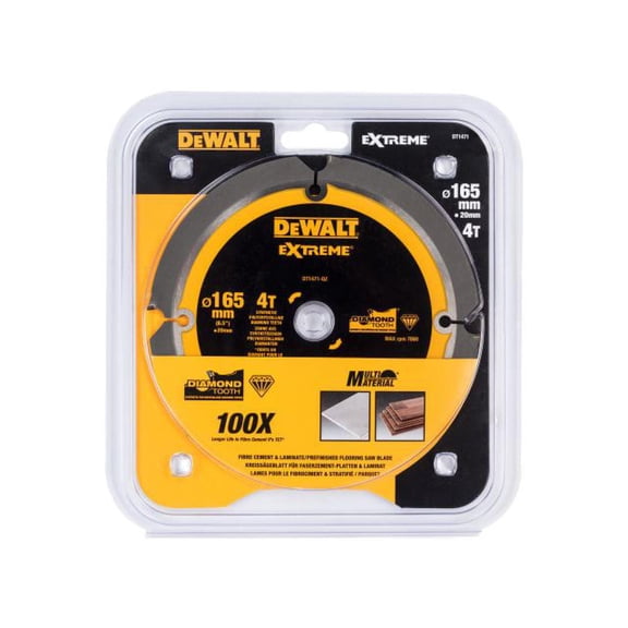 DEWALT - Extreme PCD Fibre Cement Saw Blade 165 x 20mm x 4T