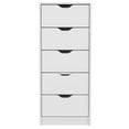 thumbnail image 7 of HomeRoots 42.44 x 17.72 x 16.26 in. White Manufactured Wood Five Drawers Tall & Narrow Dresser, 7 of 7