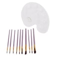 thumbnail image 3 of 10Pcs Oil Paint Brushes Poisonless Acid Free Odorless Different Sizes Ergonomic Paint Brush Set with Palette, 3 of 14