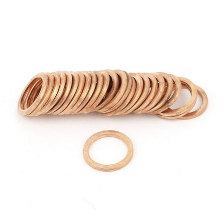 

Unique Bargains 30 Pcs Copper Crush Washer Flat Ring Gasket Fitting 12mmx16mmx1.5mm