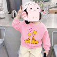 thumbnail image 2 of Sudadera NUBEEHOHO para niñas con jirafa rosa, manga larga, 3T, 2 of 6