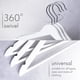 thumbnail image 2 of Perchas de madera 5 unidades - Fabricadas en la UE - Percha de madera blanca para tu armario - Gancho giratorio de 360° - Muescas alrededor de los hombros - Perchas, 2 of 5