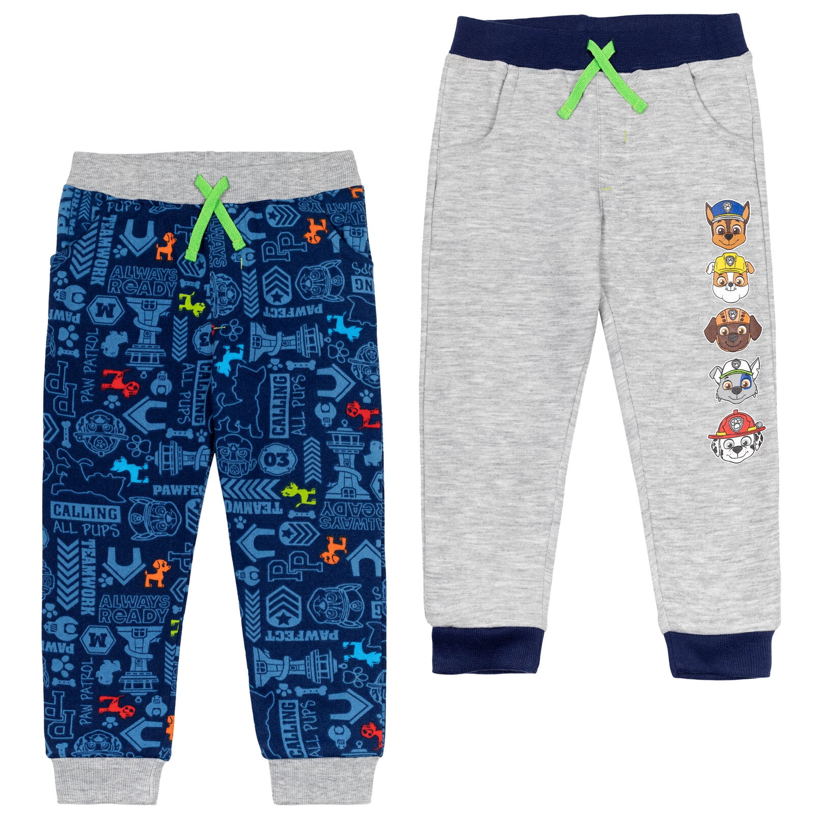 Paw Patrol Toddler Boys Blue & Oatmeal Two-Pack Joggers Size 2T 3T 4T 