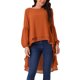 thumbnail image 1 of INSPIRAR CHIC Blusas Asimétricas de Manga Larga con Cuello Redondo para Mujeres, Casual y Elegante, Talla M, Caramelo, 1 of 5