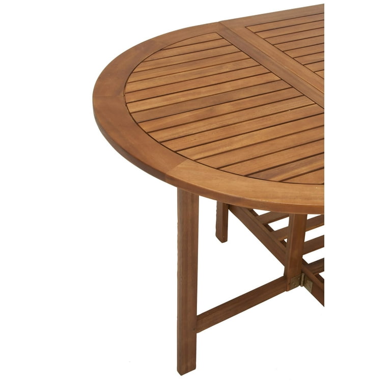 Cosco outdoor living acacia wood folding drop leaf outlet patio dining table with chair storage
