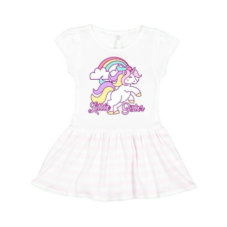 

Inktastic Little Sister Unicorn Gift Toddler Girl Dress