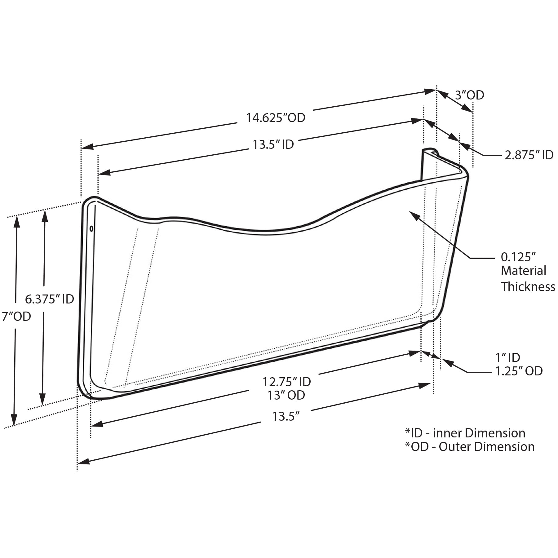 Azar Displays 250035 Clear Plastic Wall Mount File Holder with Double Sided Tape, 4-Pack