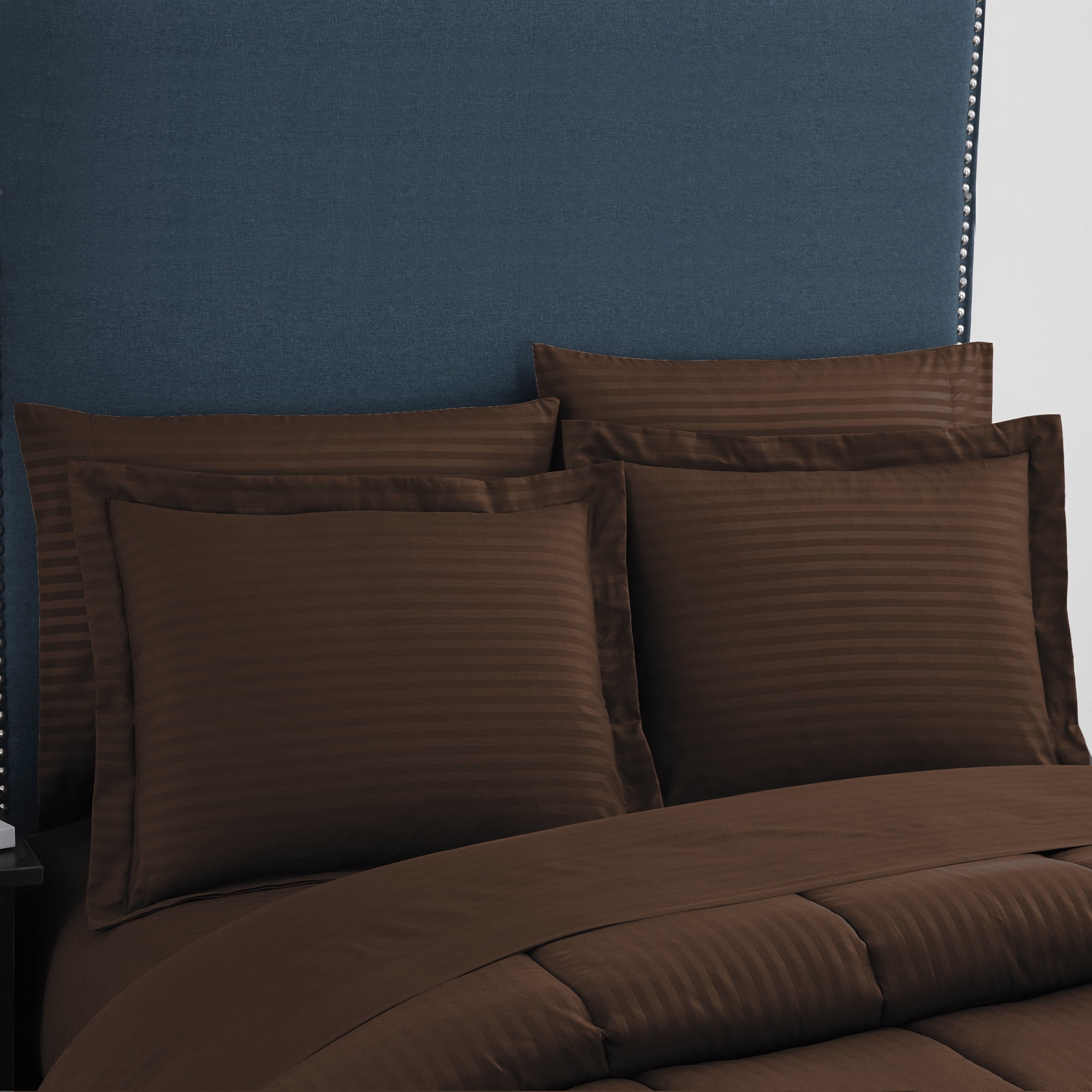 Sweet Home Collection Chocolate Brown 8 Piece Bed in a Bag Comforter Set with Sheets, Twin