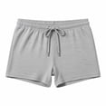 thumbnail image 4 of Ceisia Men's Solid Color Cotton Blend Sports Shorts Casual Drawstring Elastic Waist Shorts for Summer Gray S Gifts, 4 of 5