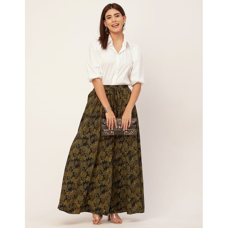 Summer Women Floral Chiffon Maxi Skirt 3429 Summer Women Floral Chiffon Maxi Skirt 3429
