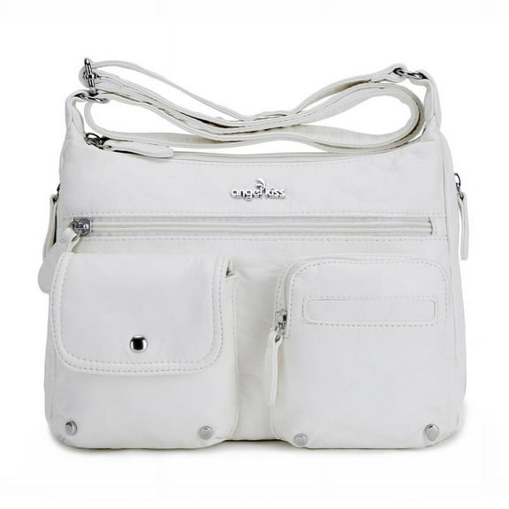 Angel Kiss Women's Crossbody Bag Multi Pocket Bag and Adjustable Shoulder Strap Soft Bag