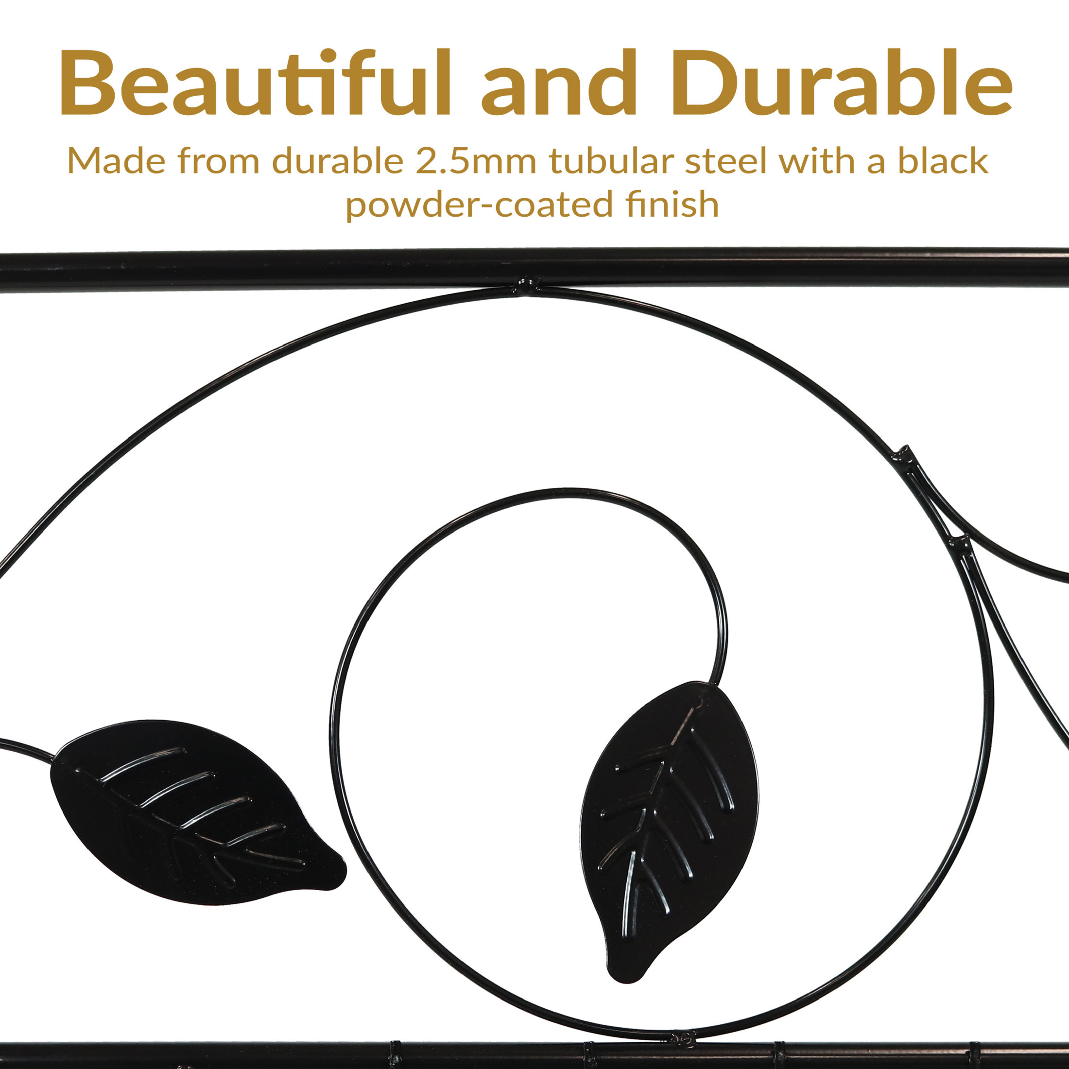 Sunnydaze Winding Vines 36" x 30" Black Decorative Steel Garden Fence Panels (4 Count)