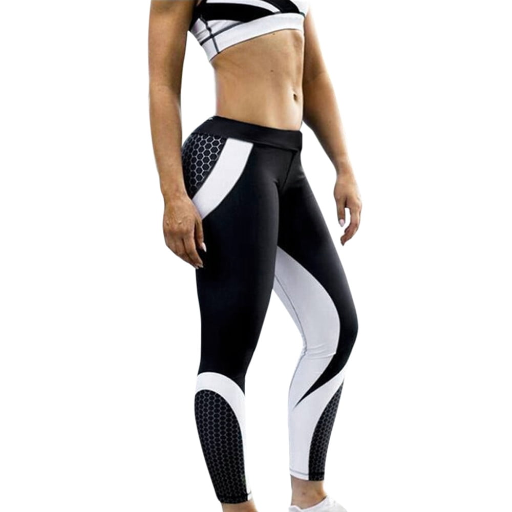 Womens Workout Leggings Yoga Gym Jogging Slim Fit Sports Training Pants Trouser 