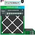 thumbnail image 1 of Filterbuy 16x20x1 MERV 8 (MPR 600) Odor Eliminator, Pleated HVAC AC Furnace Air Filters (3-Pack), 1 of 8
