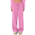 thumbnail image 2 of HKYNLAG Wide Leg Sweatpants Womens Low Rise Baggy Lounge Joggers Drawstring Cotton Sweat Pants with Pockets Pink L, 2 of 5