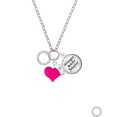 thumbnail image 2 of Delight Jewelry Silvertone Proverbs 3:5 Eternity Ring - Hot Pink Heart Nurse Strong Zoe Necklace, 2 of 4