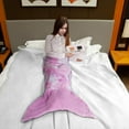 thumbnail image 2 of Mermaid Tail Blanket for Kids Teens Girls Rainbow Mermaid Blanket All Seasons Super Comfty Flannel Fleece Mermaid Sleeping Bag Best Gifts for Girls(19"×51"), 2 of 5