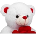 thumbnail image 5 of Teddy Bear Stuffed Animals Plush Bear Holding Rose Soft Plush Toy Valentine's Day, 16 Inch, White, 5 of 5