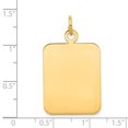 thumbnail image 2 of 14k Yellow Gold Solid Polished Engravable Plain Rectangular .018 Gauge Engraveable Disc Charm Pendant Necklace Measures, 2 of 3