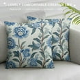 thumbnail image 3 of ONETECH Blue Floral Pillow Covers Rustic Light Blue Green Flowers Leaves Birds Print Decorative Outdoor Pillowcases Farmhouse Holiday Throw Cushion Cases Decor for Couch Sofa Bed, 3 of 5