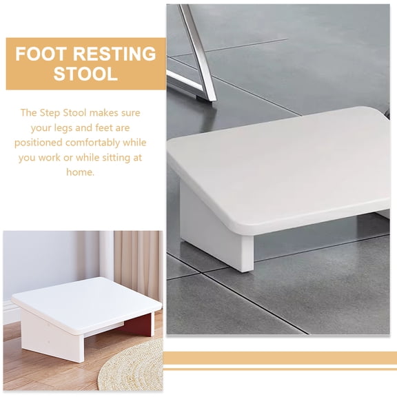 Homoyoyo Nursing Foot Stool White Wooden 1Pcs 11.79x9.43x5.89in