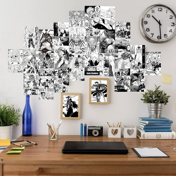 Manga Mur Collage Kit Noir et Blanc 60 PCS Anime Manga Esthétique Décoration  Murale Panneaux de Manga pour Mur 4 X 6 Pouces, Petit Japonais Anime Manga  Affiches pour l'Esthétique de la