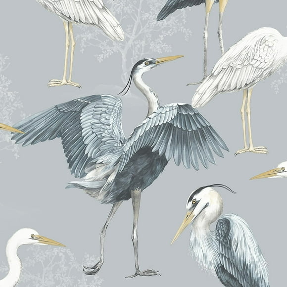 Elegant Homes Heron Blue Wallpaper