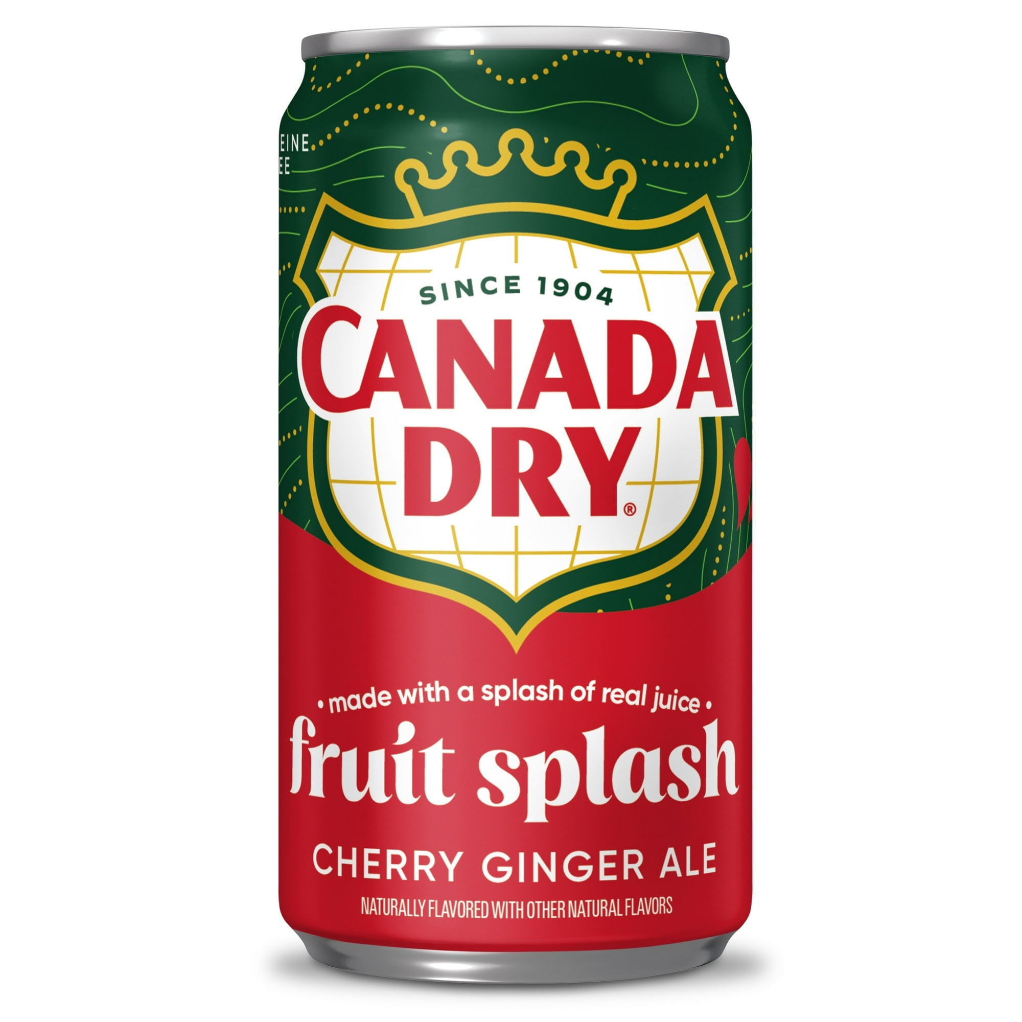 (2 Pack) Canada Dry Caffeine Free Fruit Splash Cherry Ginger Ale Soda Pop, 7.5 fl oz, 10 Pack Mini Cans