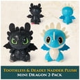 thumbnail image 2 of Peluches de DreamWorks Dragons Toothless y Deadly Nadder de 7,5 cm, paquete de 2, 2 of 9