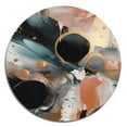 thumbnail image 2 of Designart "Meditative Marbling in Black and Gold" Abstract Marble Metal Round Wall Art, 2 of 5