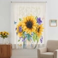 thumbnail image 2 of Sunflower Sheer Curtains 84 Inches Long, Yellow Flowers Summer Botanical Pastoral Rustic Light Filering Curtains, Breathable Simi Curtain Privacy Drapes for Living Room Bedroom Window Treatment, 2 of 9